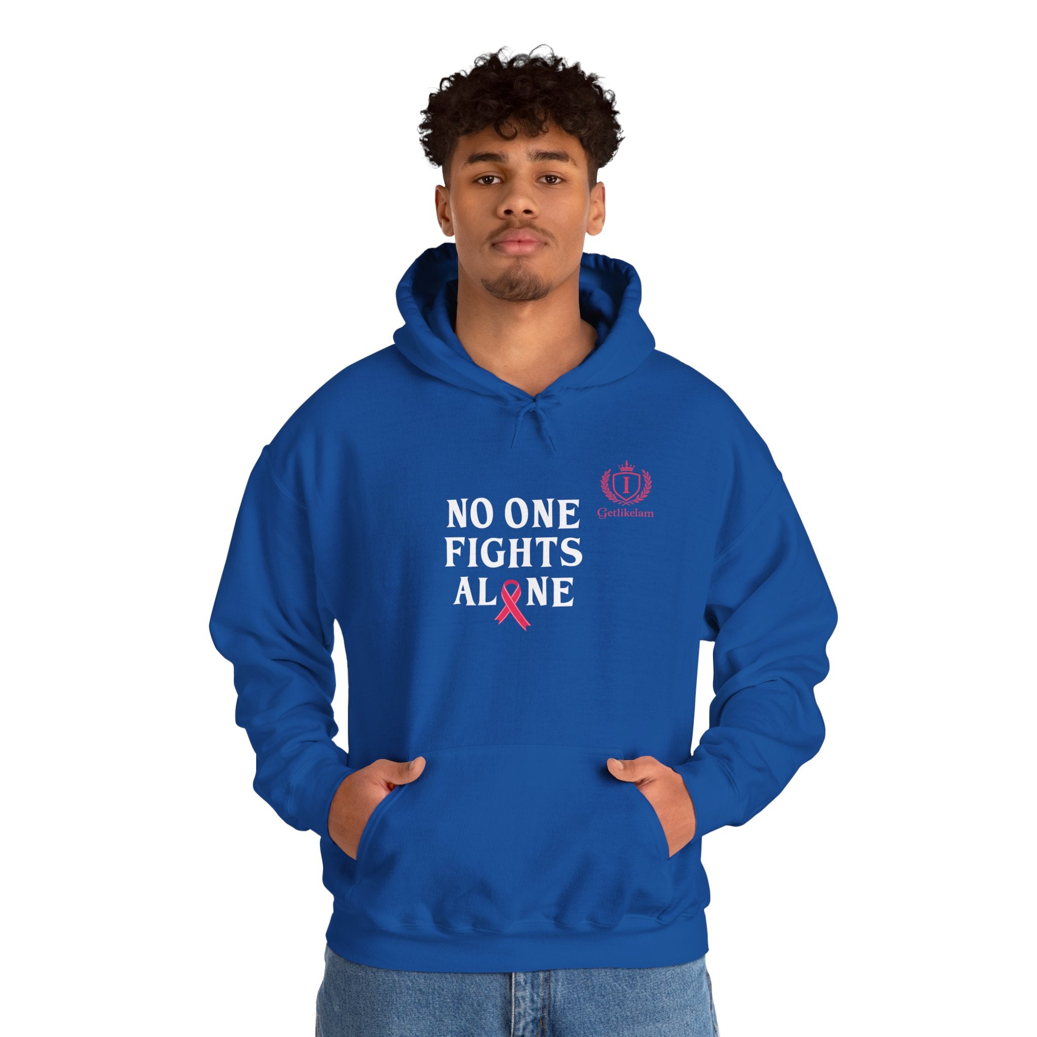 Cancer Awareness Hoodie — "No One Fights Alone" Support Hoodie