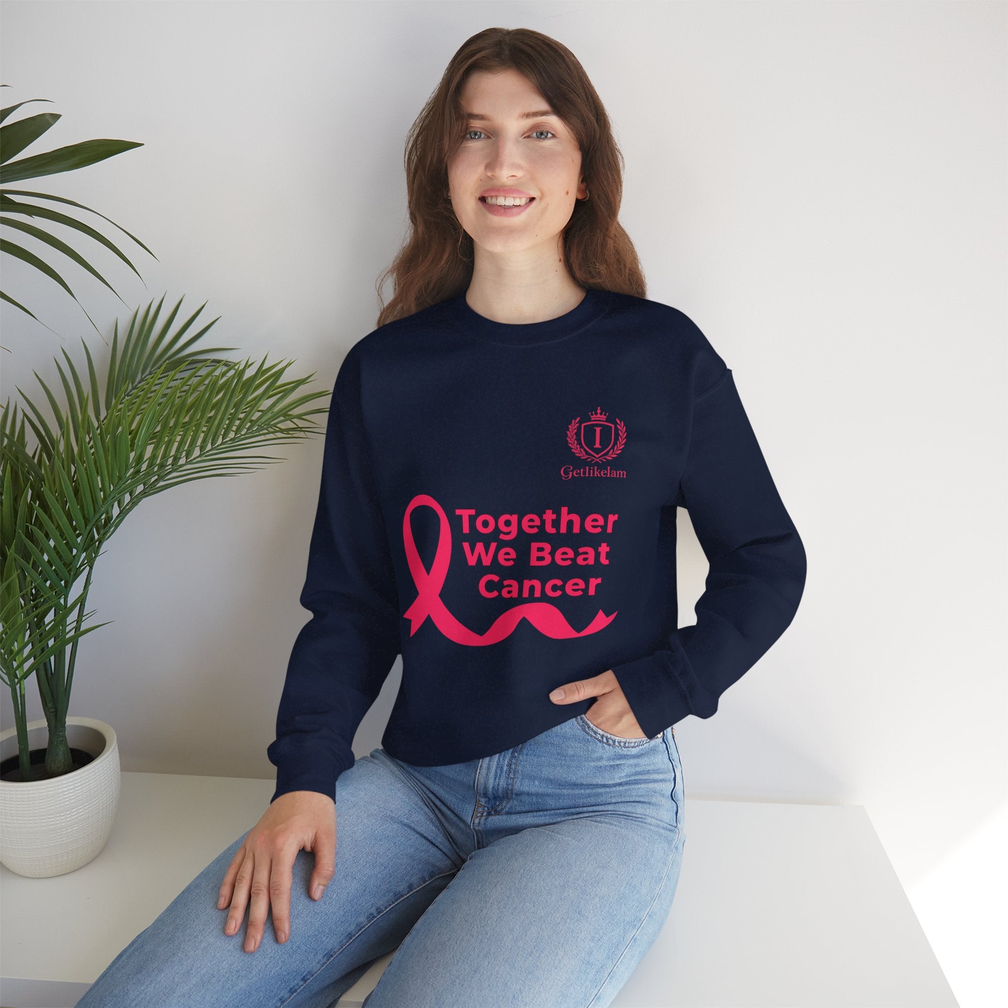 Cancer Awareness Crewneck - "Together We Beat Cancer" Sweatshirt