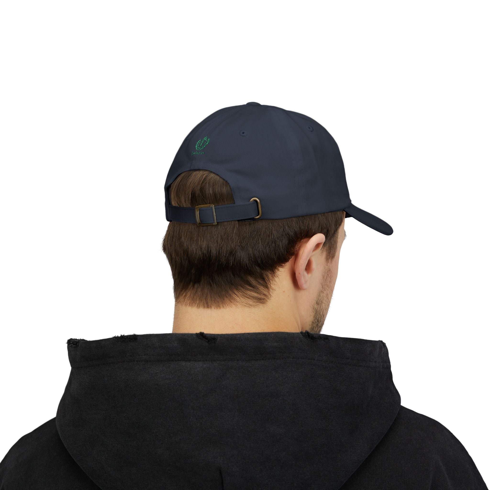 Redeemed Embroidered Dad Cap — White Baseball Hat with Green Script