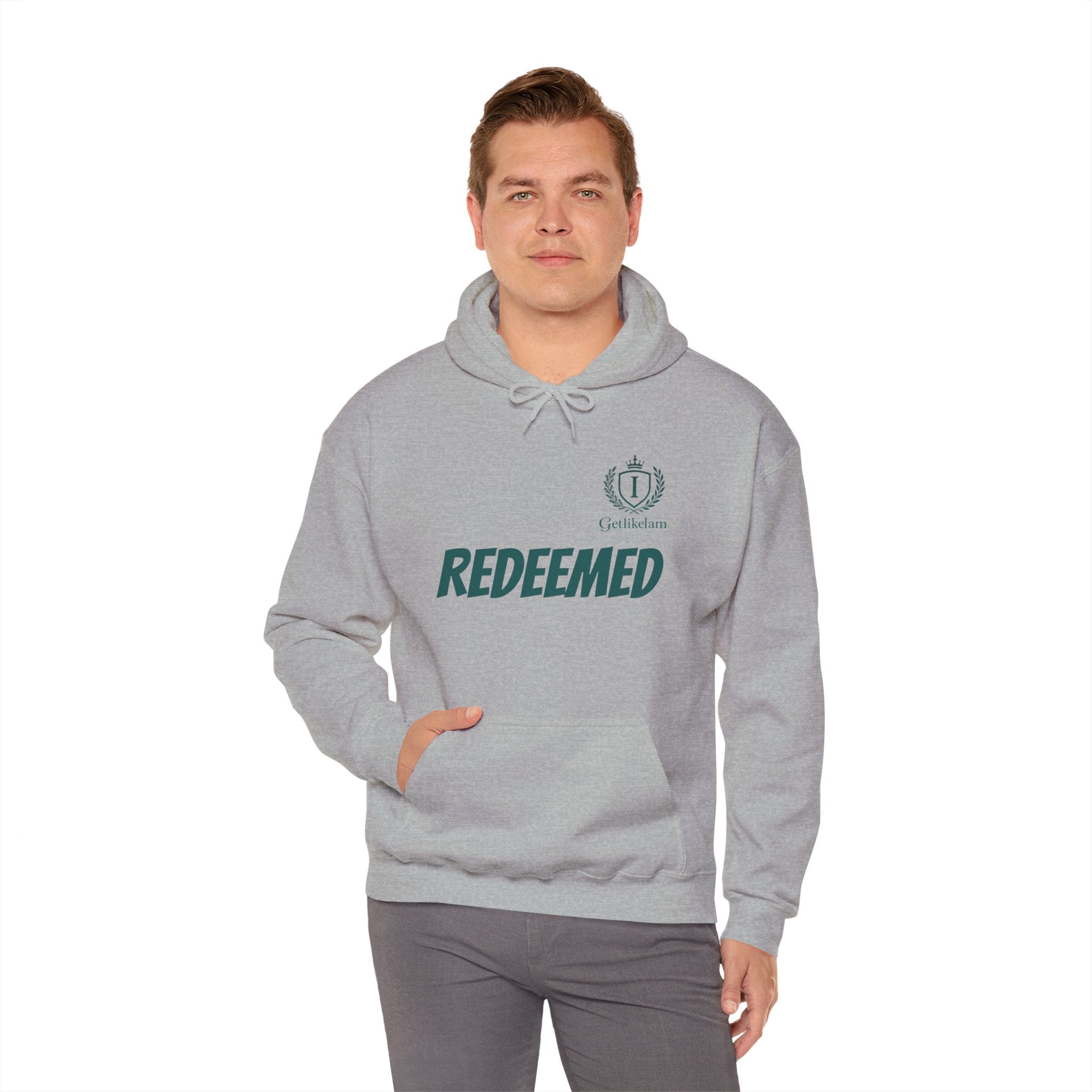 Redeemed Hoodie — Christian Faith Pullover with 'Redeemed' Script