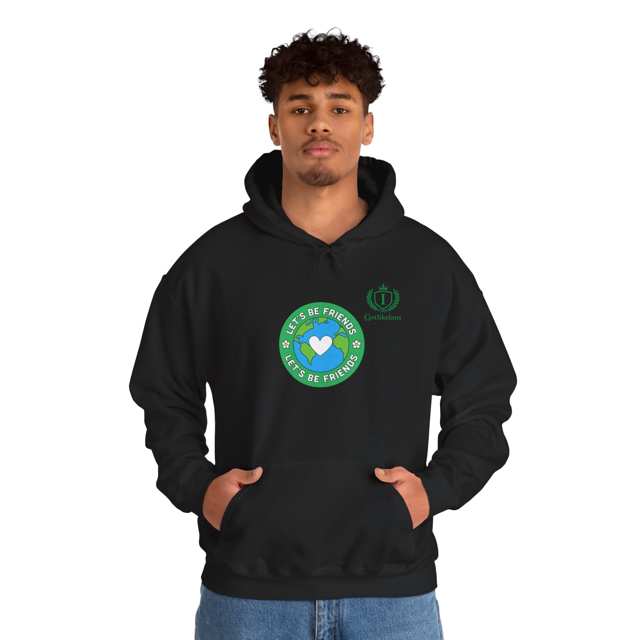 Friendship Earth Hoodie — "Be Kind, Be Friends" Graphic Pullover