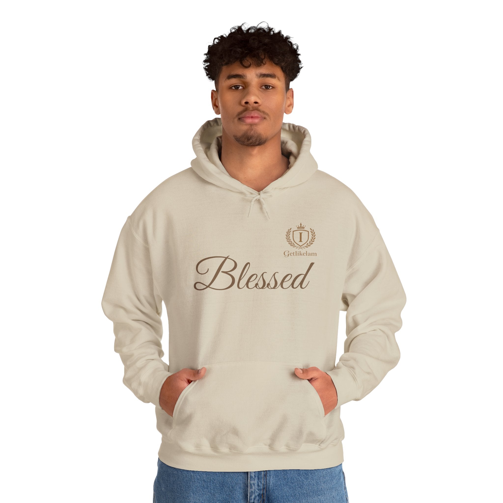 Blessed Script Hoodie — Minimal Faith Christian Sweatshirt
