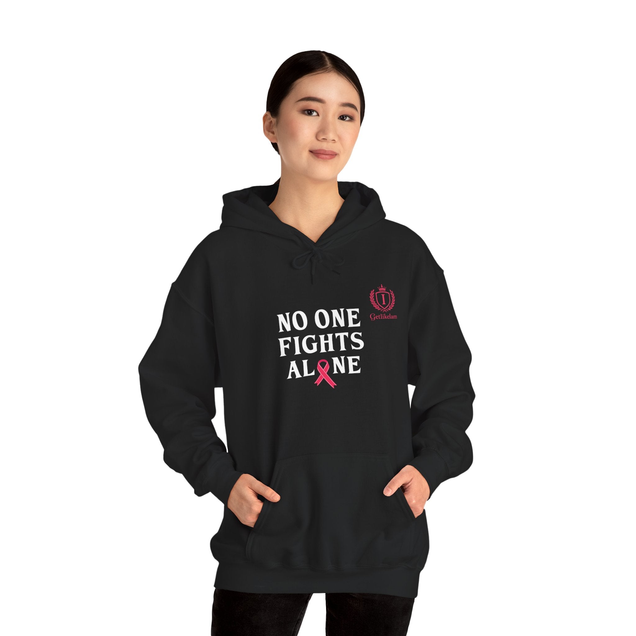 Cancer Awareness Hoodie — "No One Fights Alone" Support Hoodie