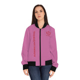 Strong American Women's Bomber Jacket - Patriotic Pink AOP
