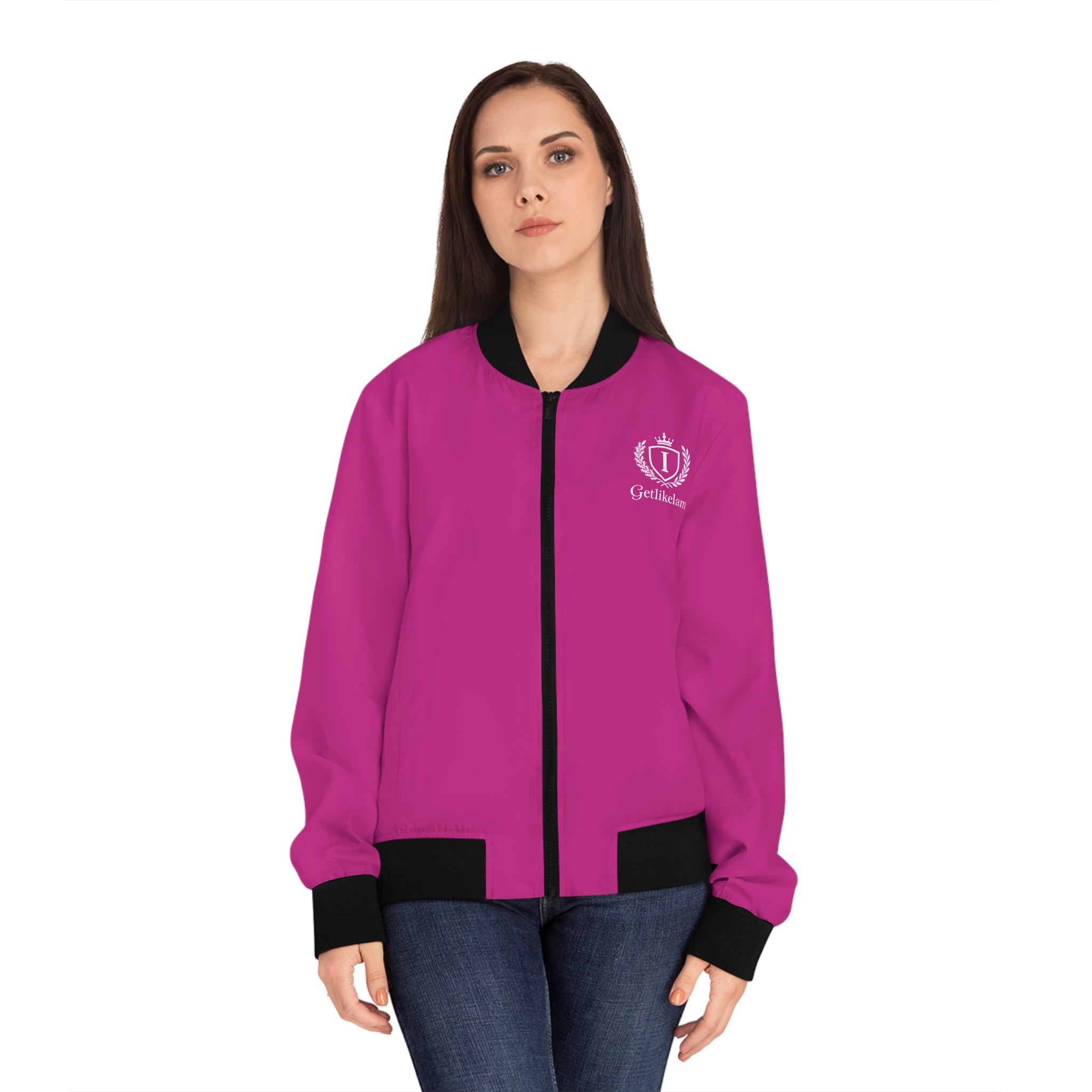 Bomber Jacket – "Pretty Girls Wear Pink" Women's Jacket