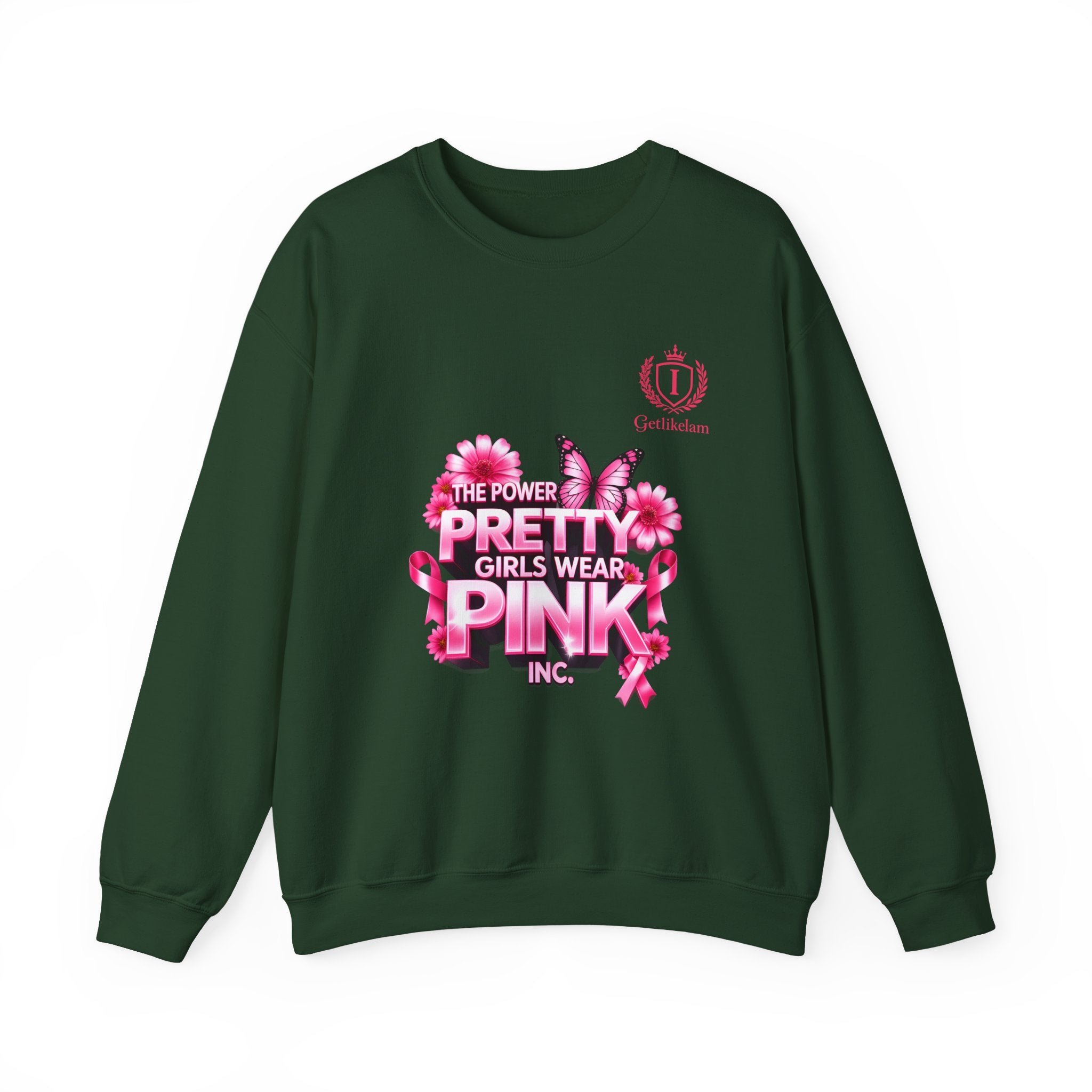 Pink Butterfly 'Pretty Girls Wear Pink' Crewneck Sweatshirt