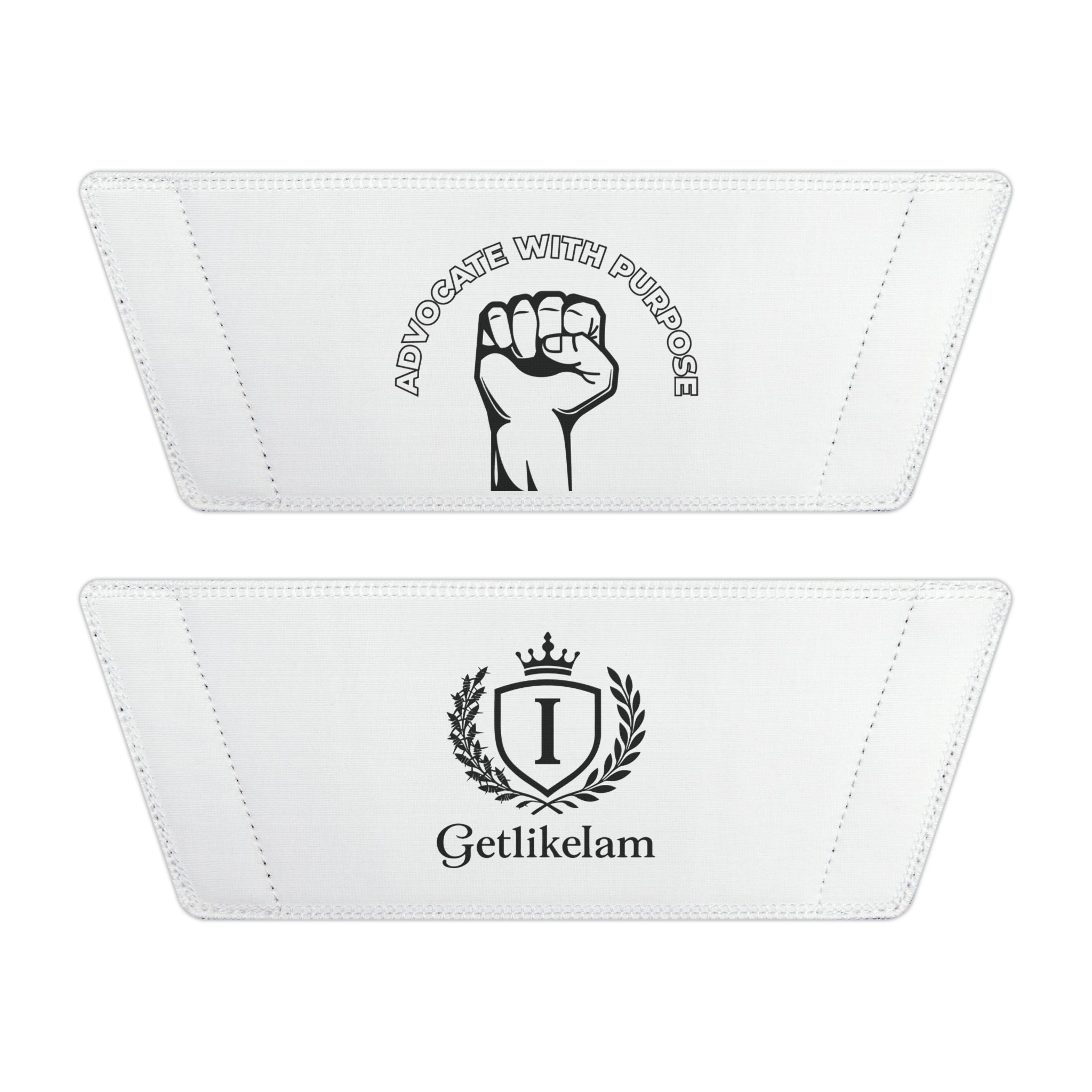 Slide Sandals — White Removable-Strap Slides with Raised Fist Graphic