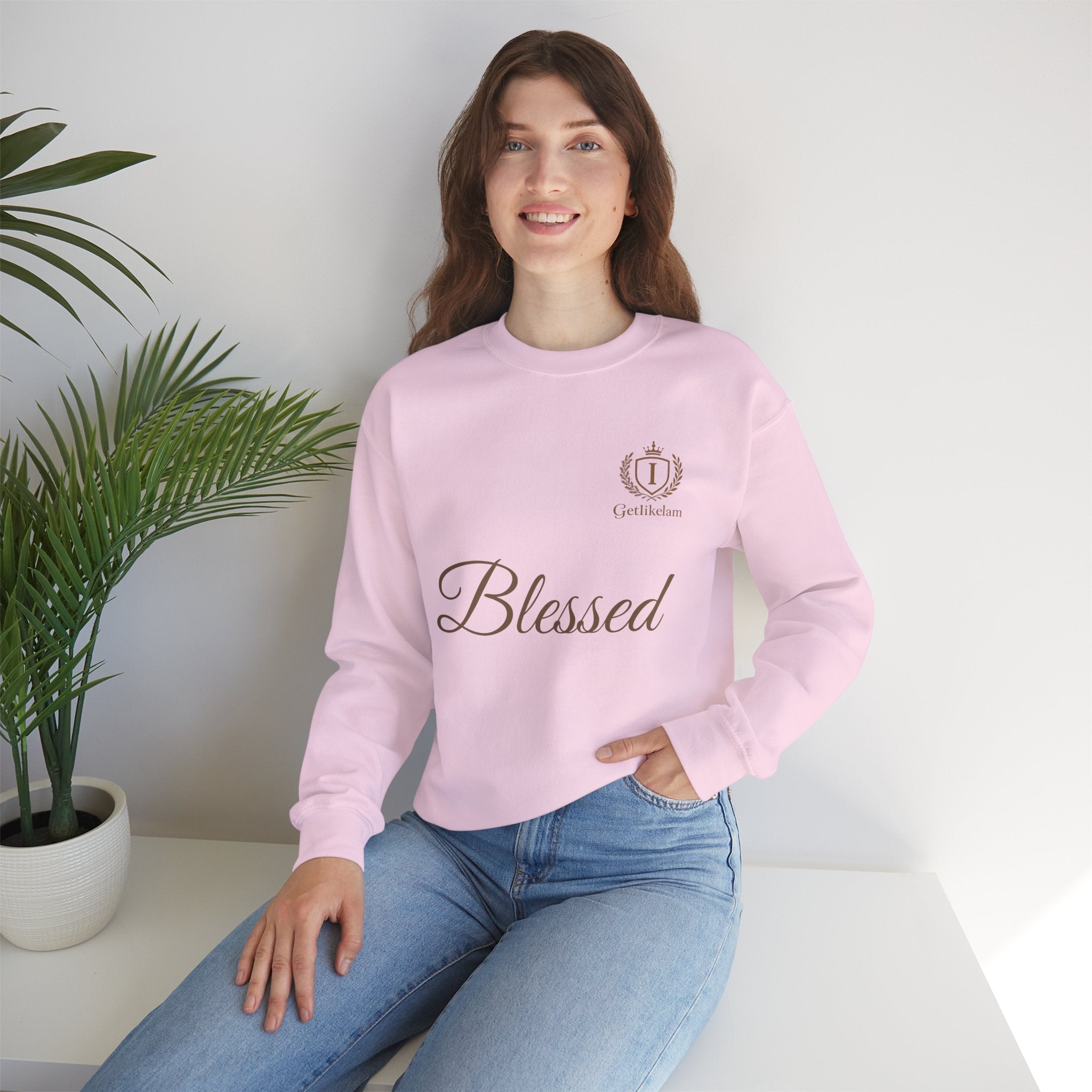 Blessed Crewneck Sweatshirt — Minimal Christian Faith Pullover