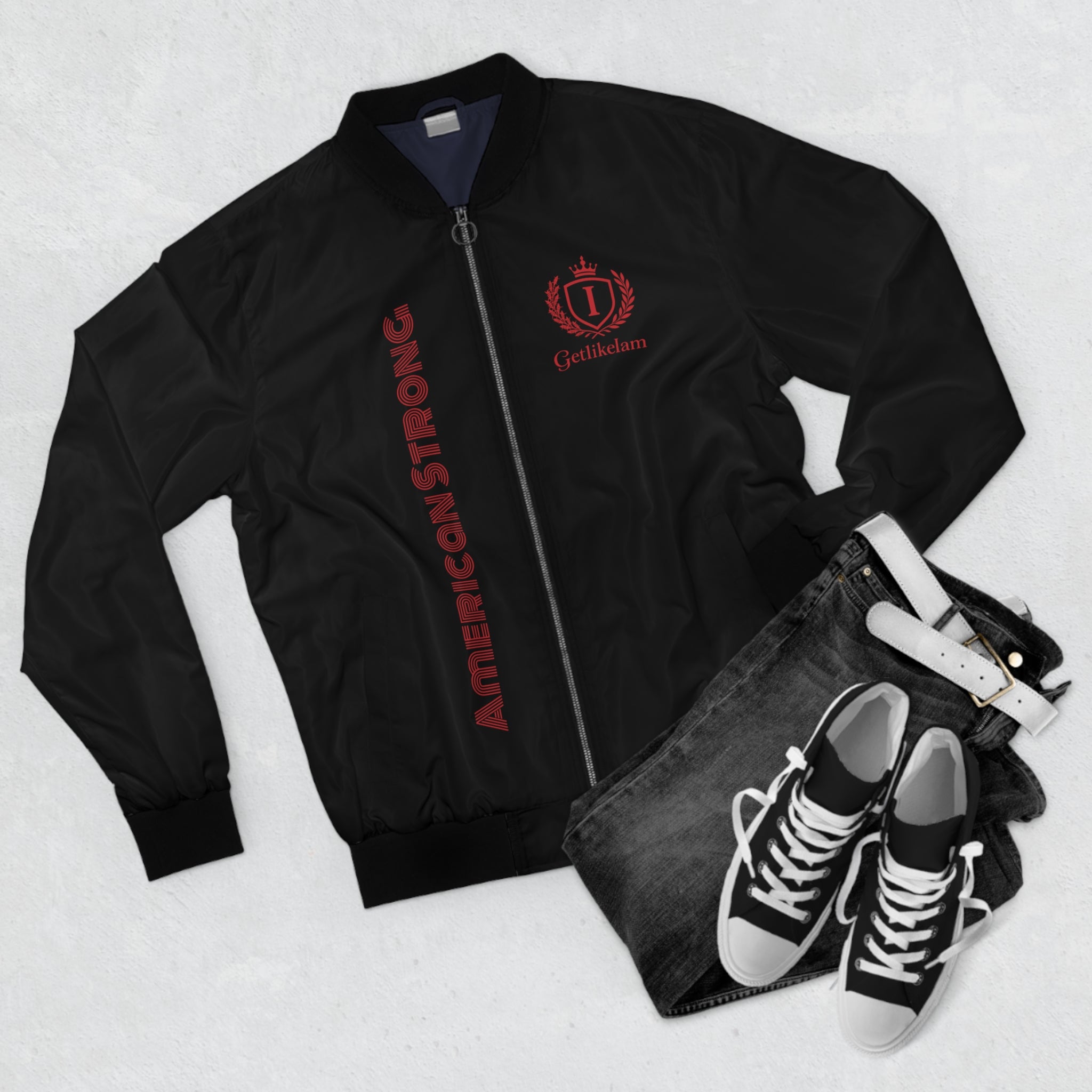 American Strong Bomber Jacket — Patriotic Men's Jacket