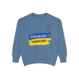 Sweatshirt — "God Bless Ukraine" Blue & Yellow Solidarity Crewneck