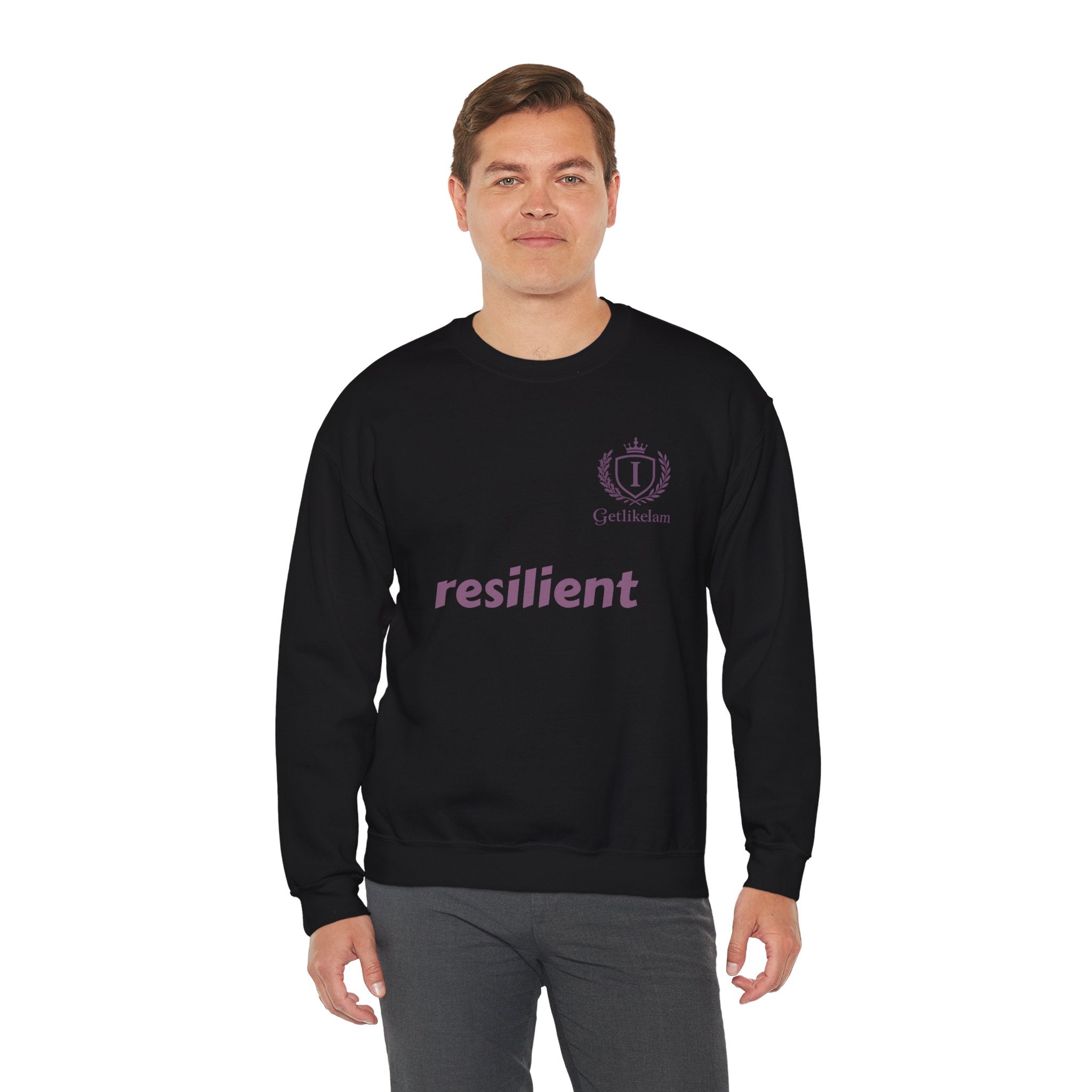 resilient Crewneck Sweatshirt — Minimal White Graphic Pullover