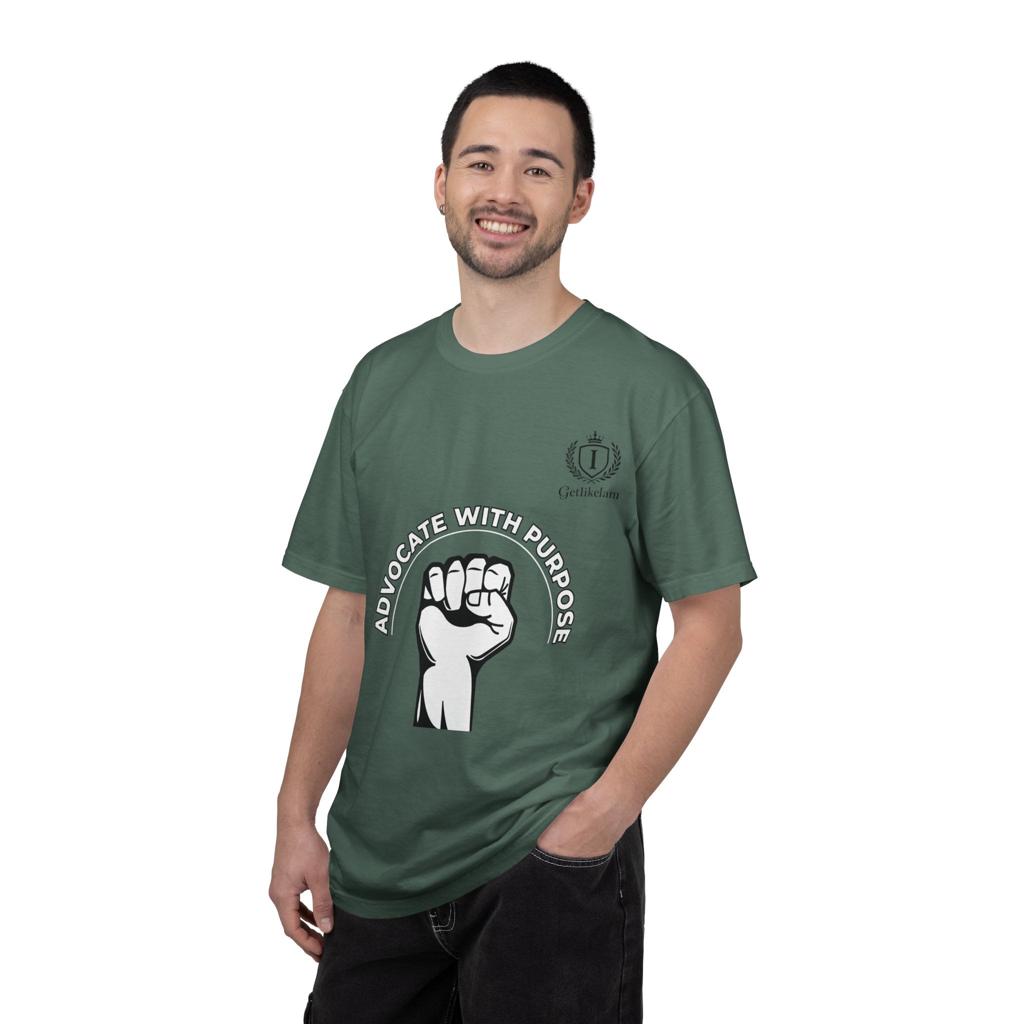 Advocate With Purpose T-Shirt — Raised Fist Social Justice Tee