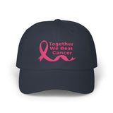 Classic cap with “Together We Beat Cancer” script lettering.