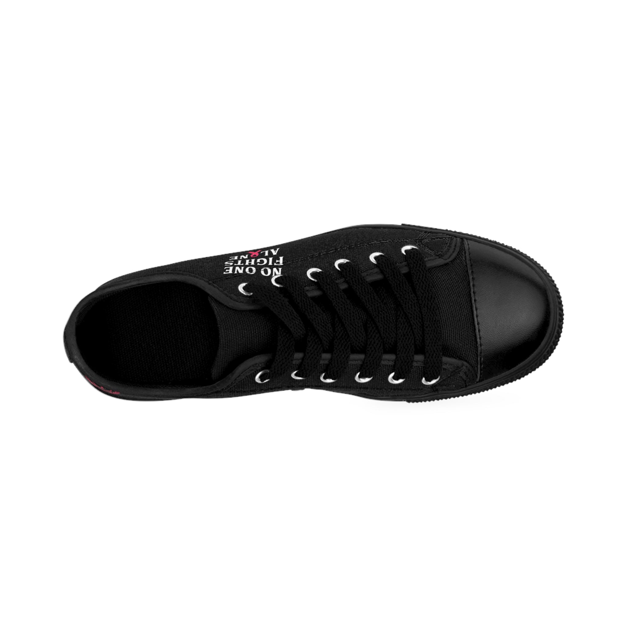 No One Fights Alone Canvas Sneakers — Men’s Cancer Awareness Shoes
