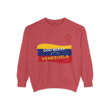 God Bless Venezuela Sweatshirt — Venezuelan Flag Brushstroke Crewneck