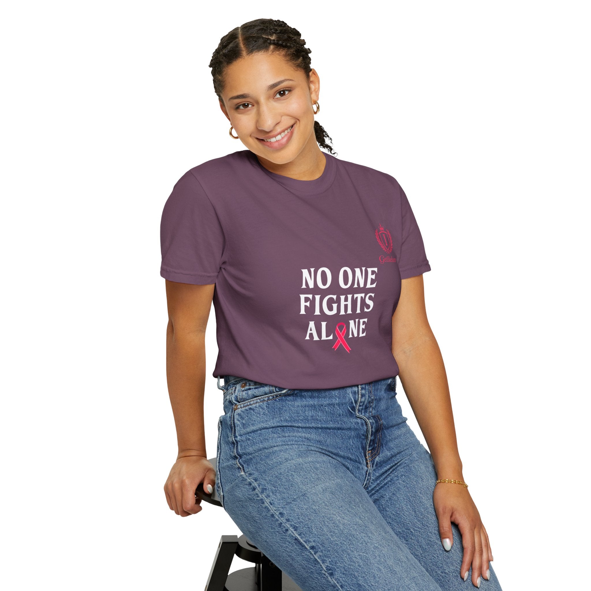 No One Fights Alone T-Shirt — Cancer Awareness Support Tee