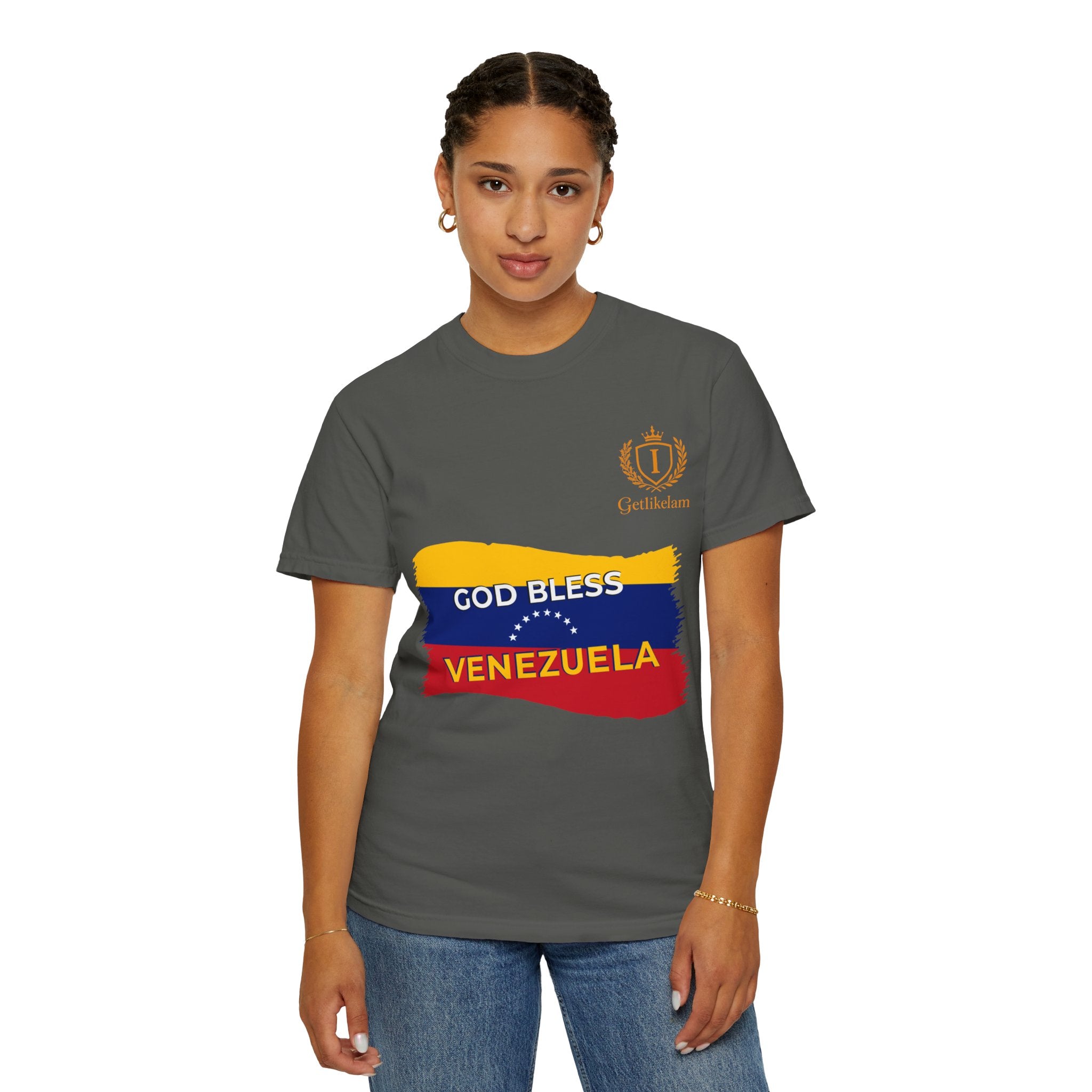 God Bless Venezuela T-Shirt — Venezuelan Flag Brushstroke Tee