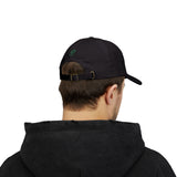 Redeemed Embroidered Dad Cap — White Baseball Hat with Green Script