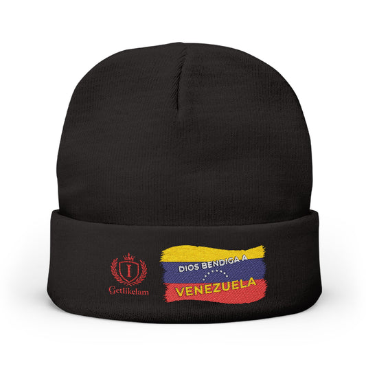 Venezuela Flag Embroidered Knit Beanie