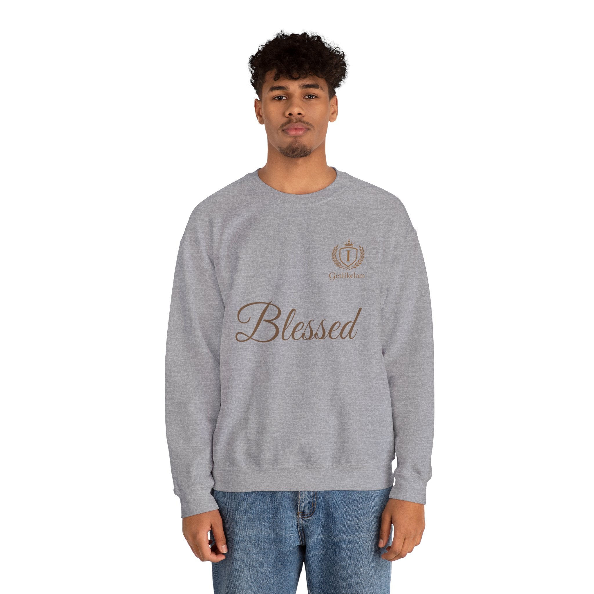 Blessed Crewneck Sweatshirt — Minimal Christian Faith Pullover