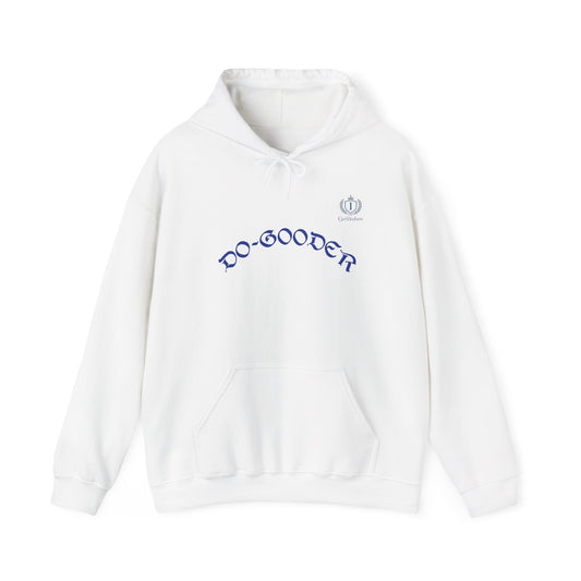 Do-Gooder Hoodie — Minimal White Philanthropy Sweatshirt