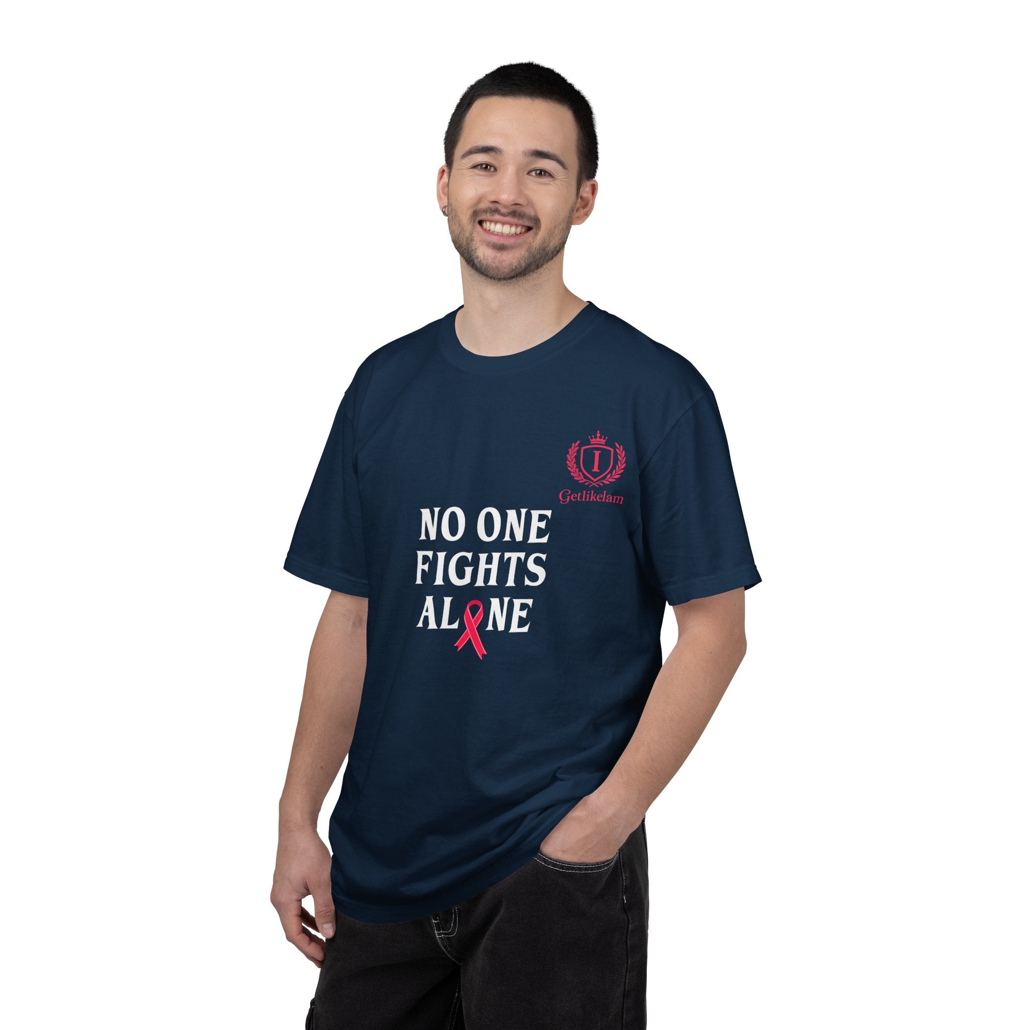 No One Fights Alone T-Shirt — Cancer Awareness Support Tee