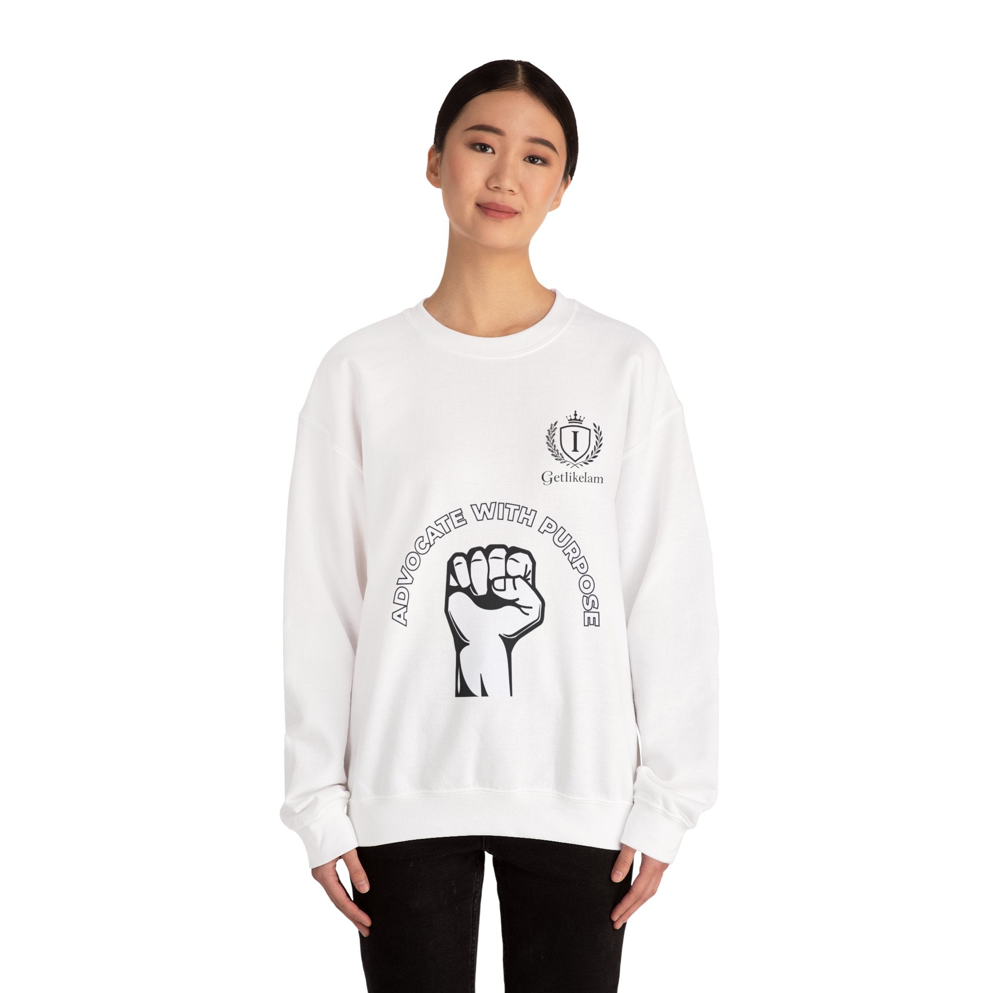 Advocate With Purpose Sweatshirt — Raised Fist Activism Crewneck