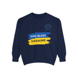 Sweatshirt — "God Bless Ukraine" Blue & Yellow Solidarity Crewneck