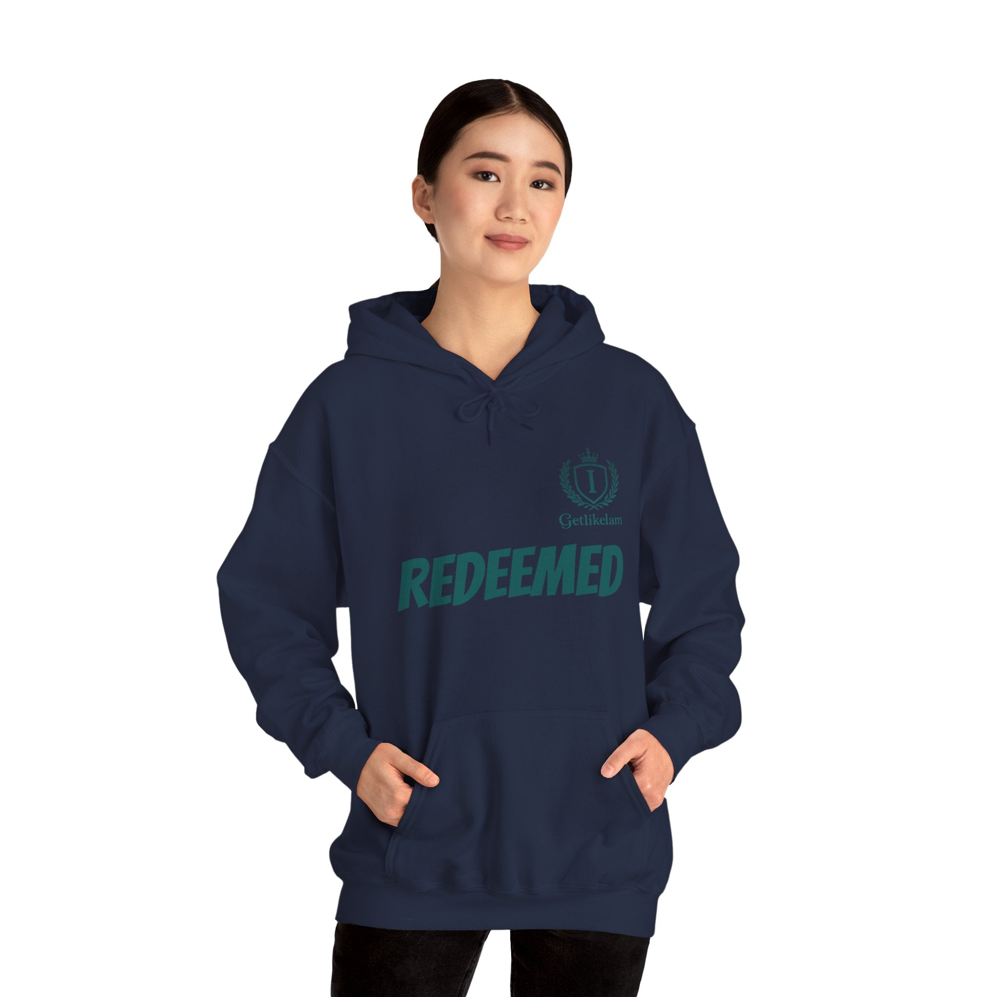 Redeemed Hoodie — Christian Faith Pullover with 'Redeemed' Script