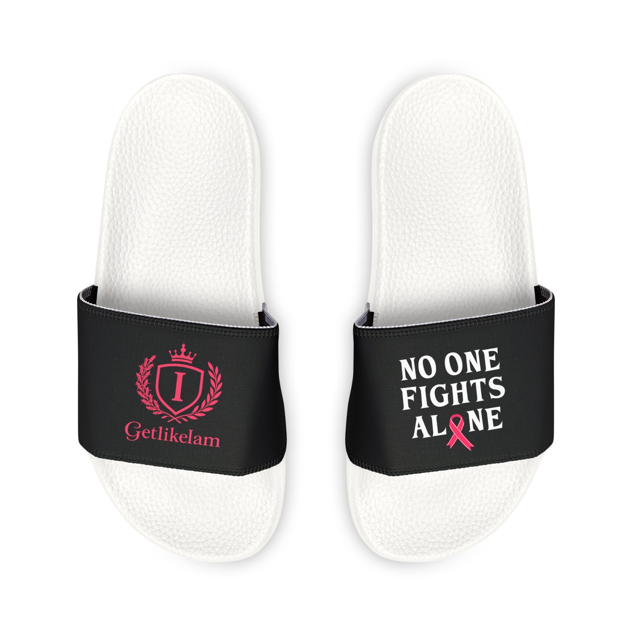 Men's Slide Sandals — 'No One Fights Alone' Cancer Support Removable-Strap Slides