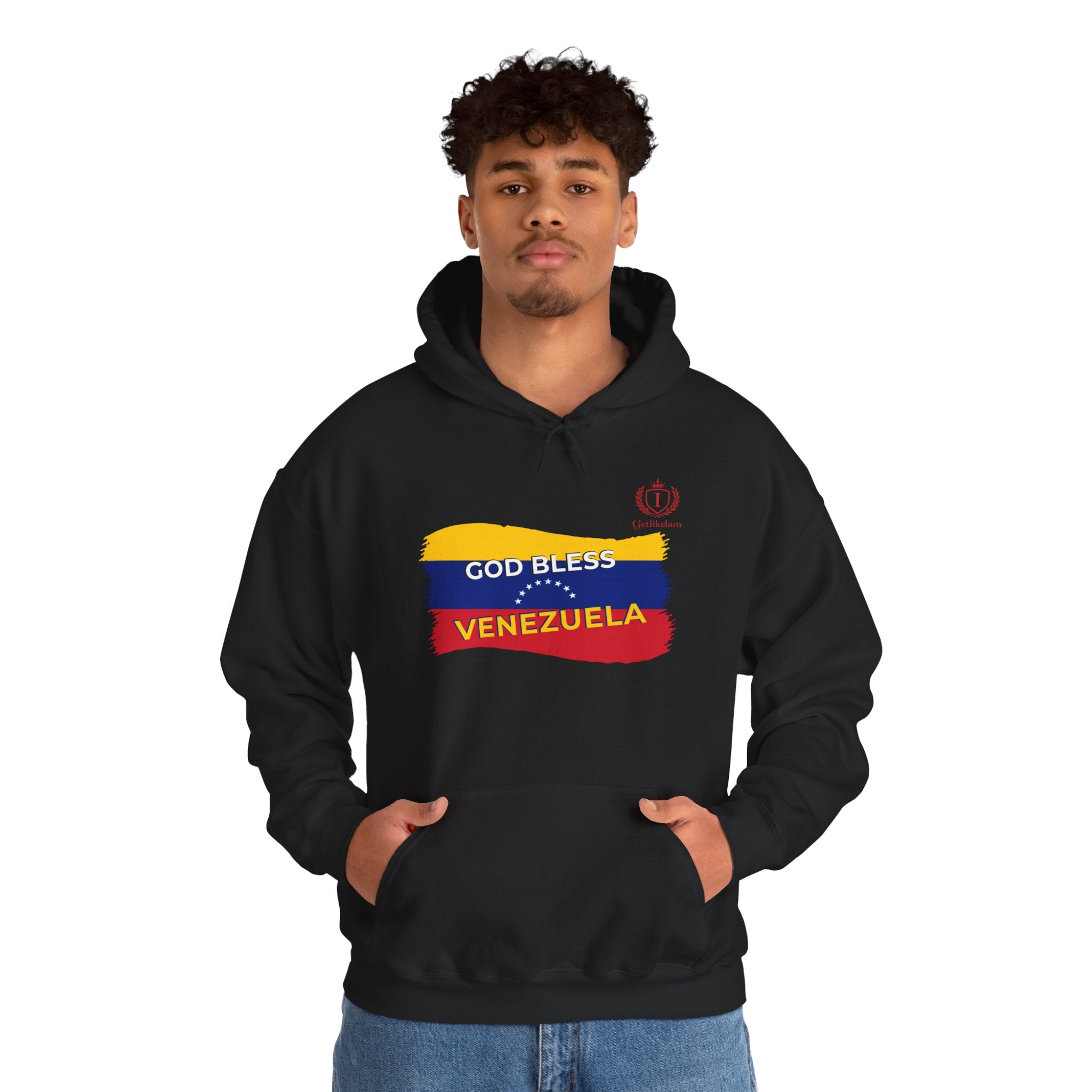 God Bless Venezuela Hoodie — Venezuelan Flag Brushstroke Pullover