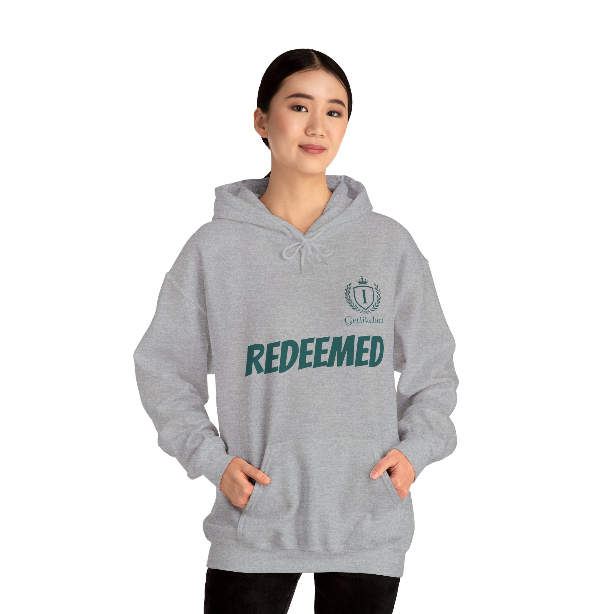Redeemed Hoodie — Christian Faith Pullover with 'Redeemed' Script