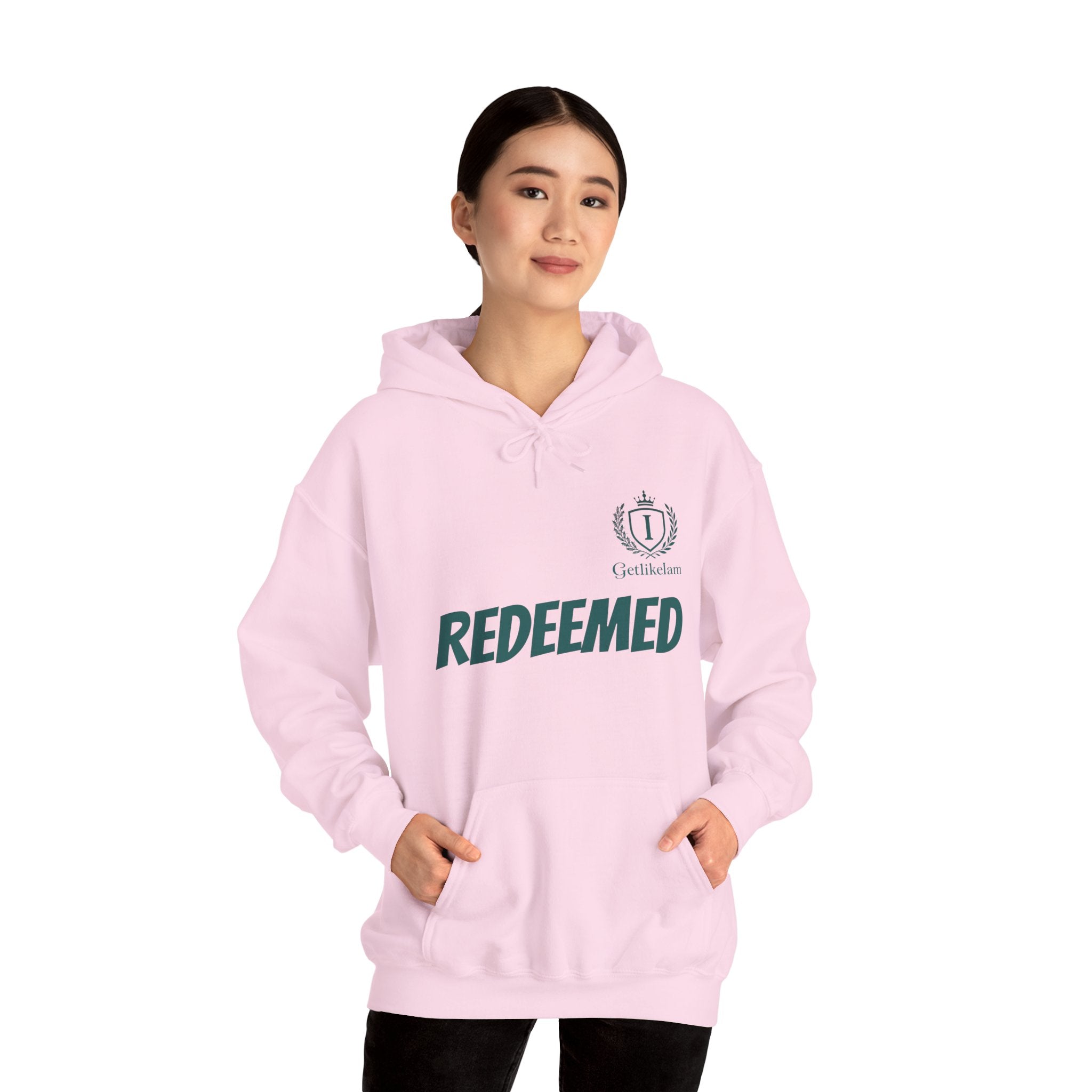 Redeemed Hoodie — Christian Faith Pullover with 'Redeemed' Script