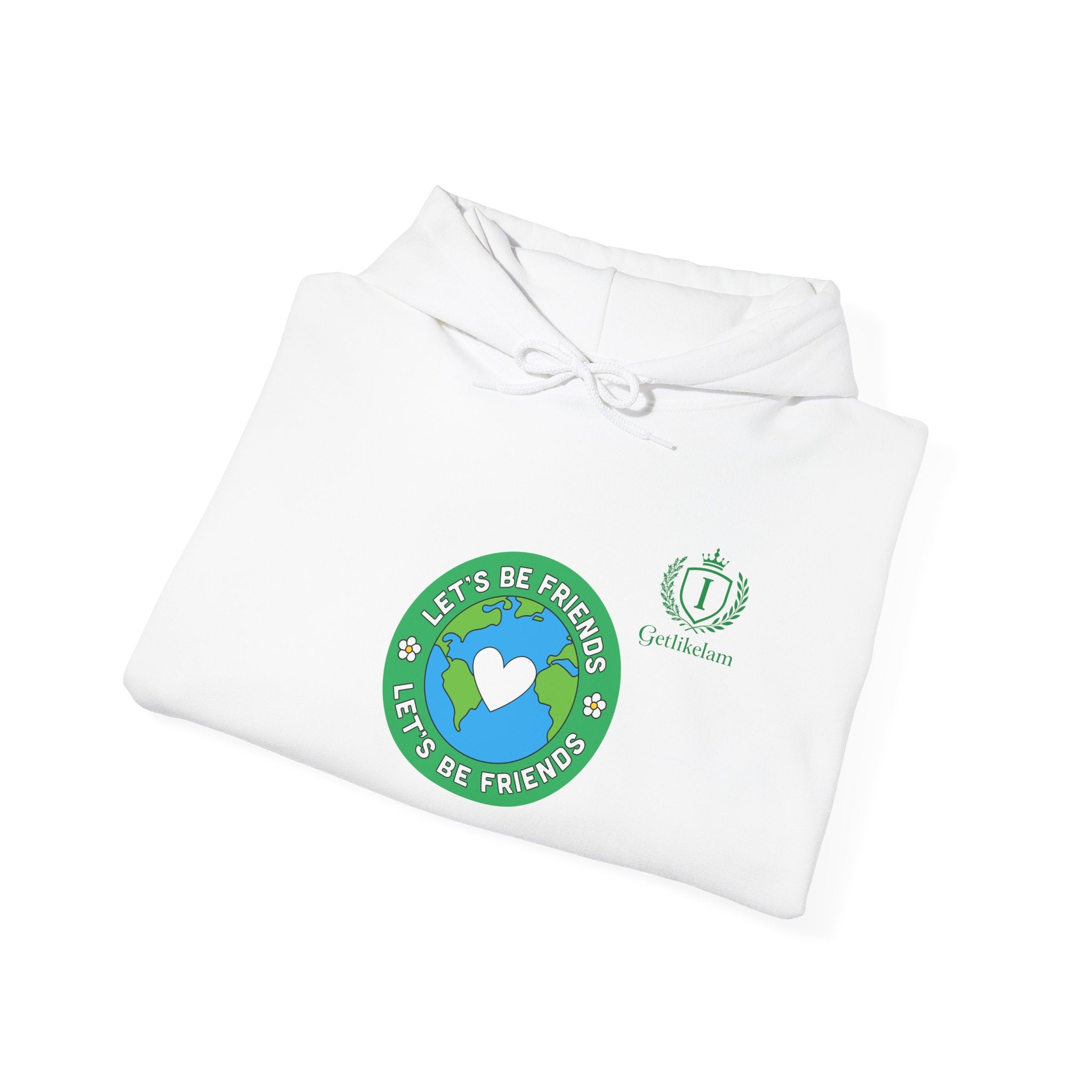 Friendship Earth Hoodie — "Be Kind, Be Friends" Graphic Pullover