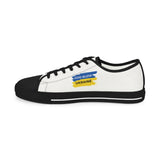 Men's Low Top Sneakers — 'God Bless Ukraine' Blue & Yellow Canvas Shoes