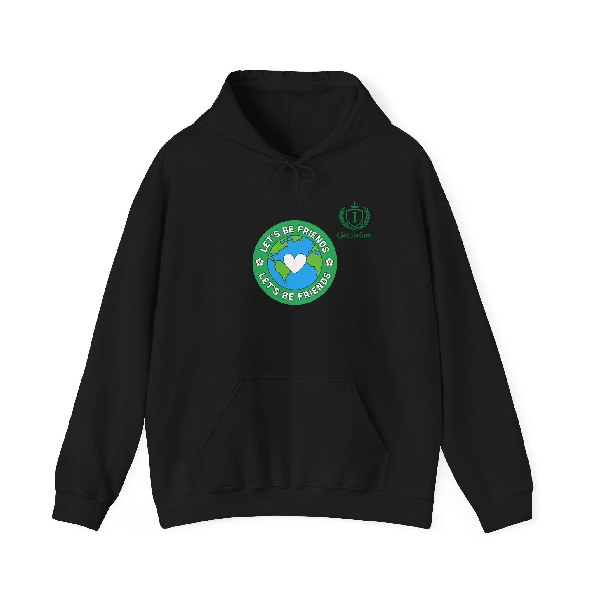 Friendship Earth Hoodie — "Be Kind, Be Friends" Graphic Pullover