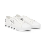 Raised Fist White Low Top Sneakers — Empowerment Graphic Men’s Casual Shoes