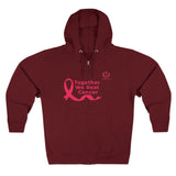 Breast Cancer Awareness Zip Hoodie — "Together We Beat Cancer" Pink Ribbon