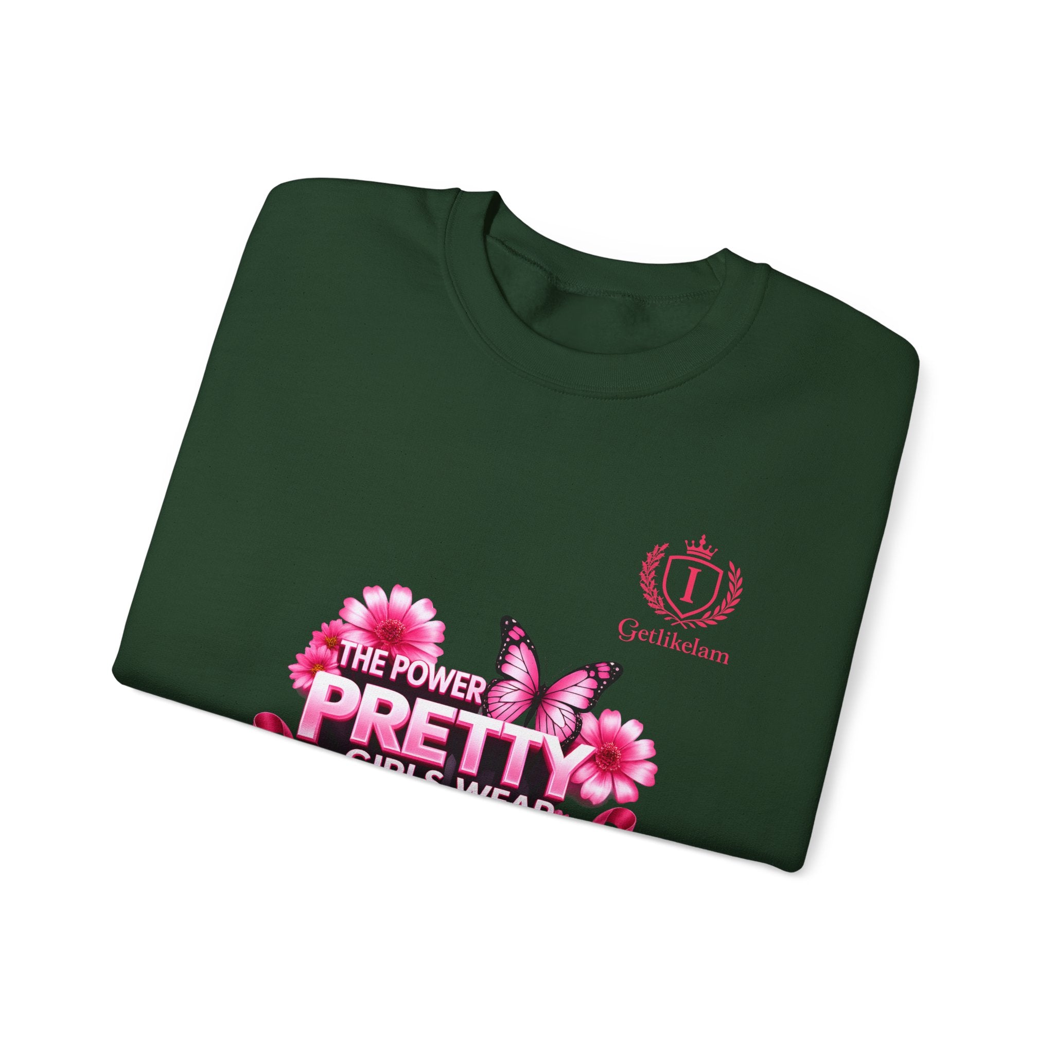 Pink Butterfly 'Pretty Girls Wear Pink' Crewneck Sweatshirt