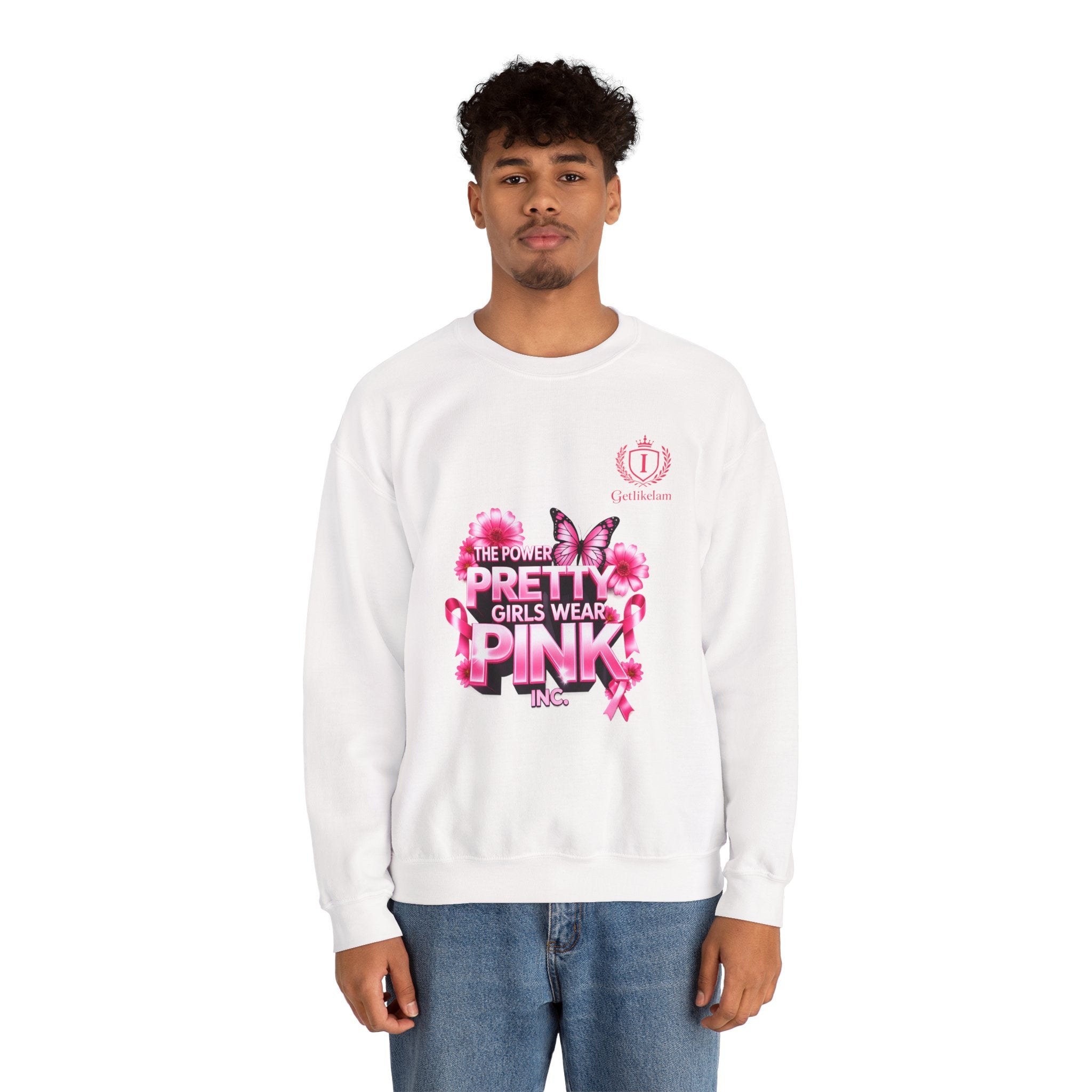 Pink Butterfly 'Pretty Girls Wear Pink' Crewneck Sweatshirt