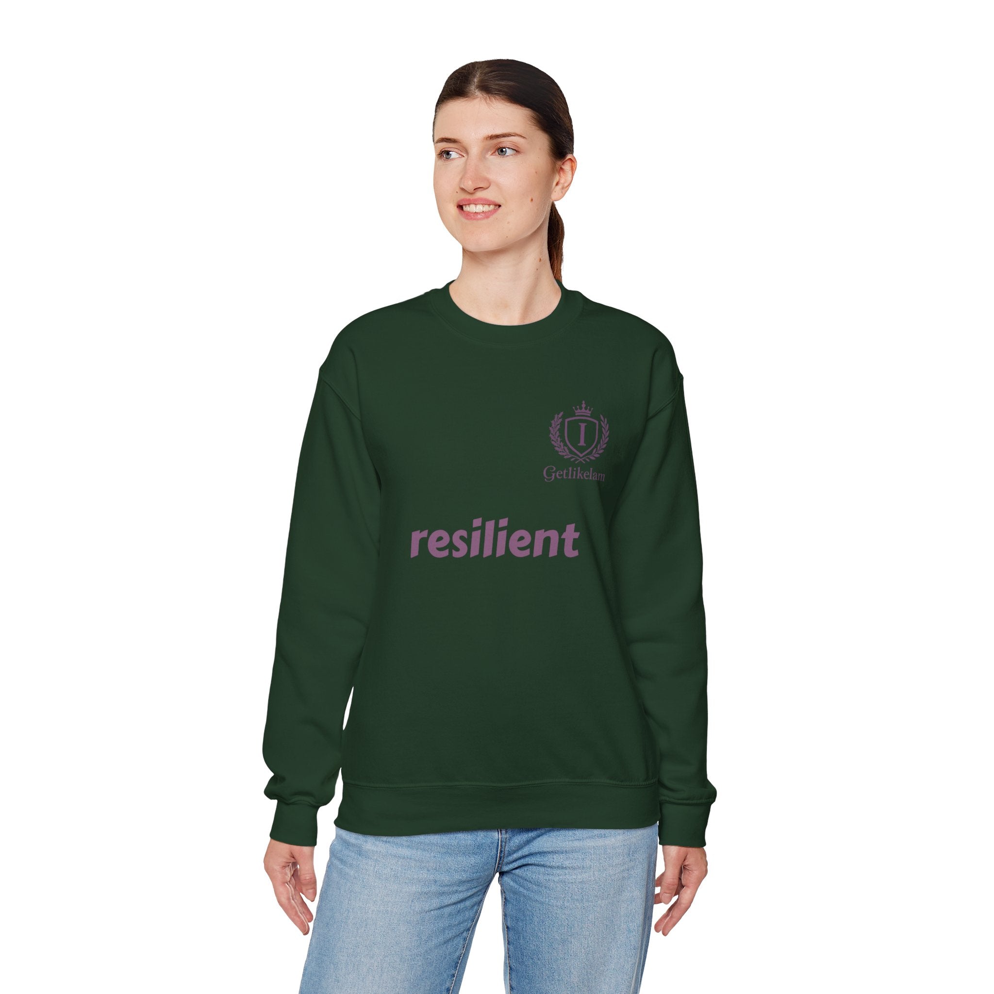 resilient Crewneck Sweatshirt — Minimal White Graphic Pullover