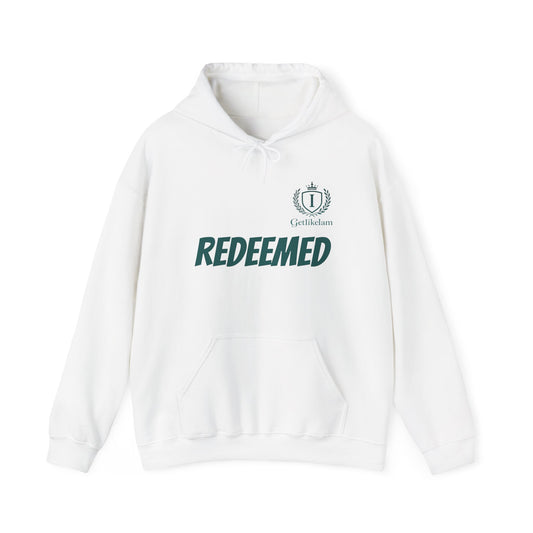 Redeemed Hoodie — Christian Faith Pullover with 'Redeemed' Script