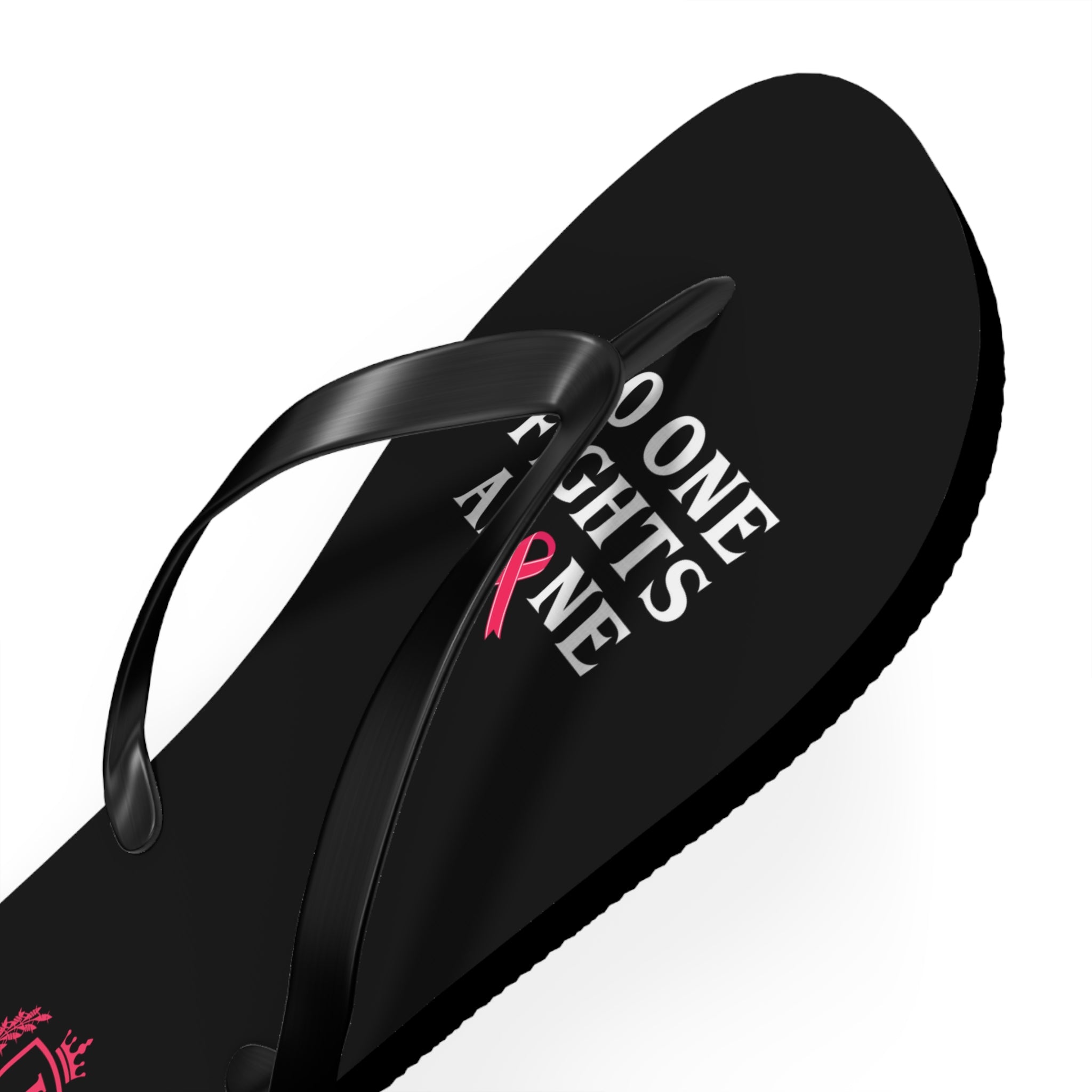 Flip Flops — No One Fights Alone Pink Ribbon Cancer Awareness Sandals