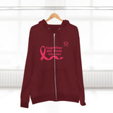 Breast Cancer Awareness Zip Hoodie — "Together We Beat Cancer" Pink Ribbon