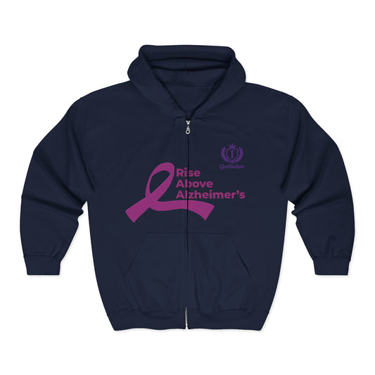 Alzheimer’s Awareness Zip Hoodie — “Raise Above Alzheimer’s”