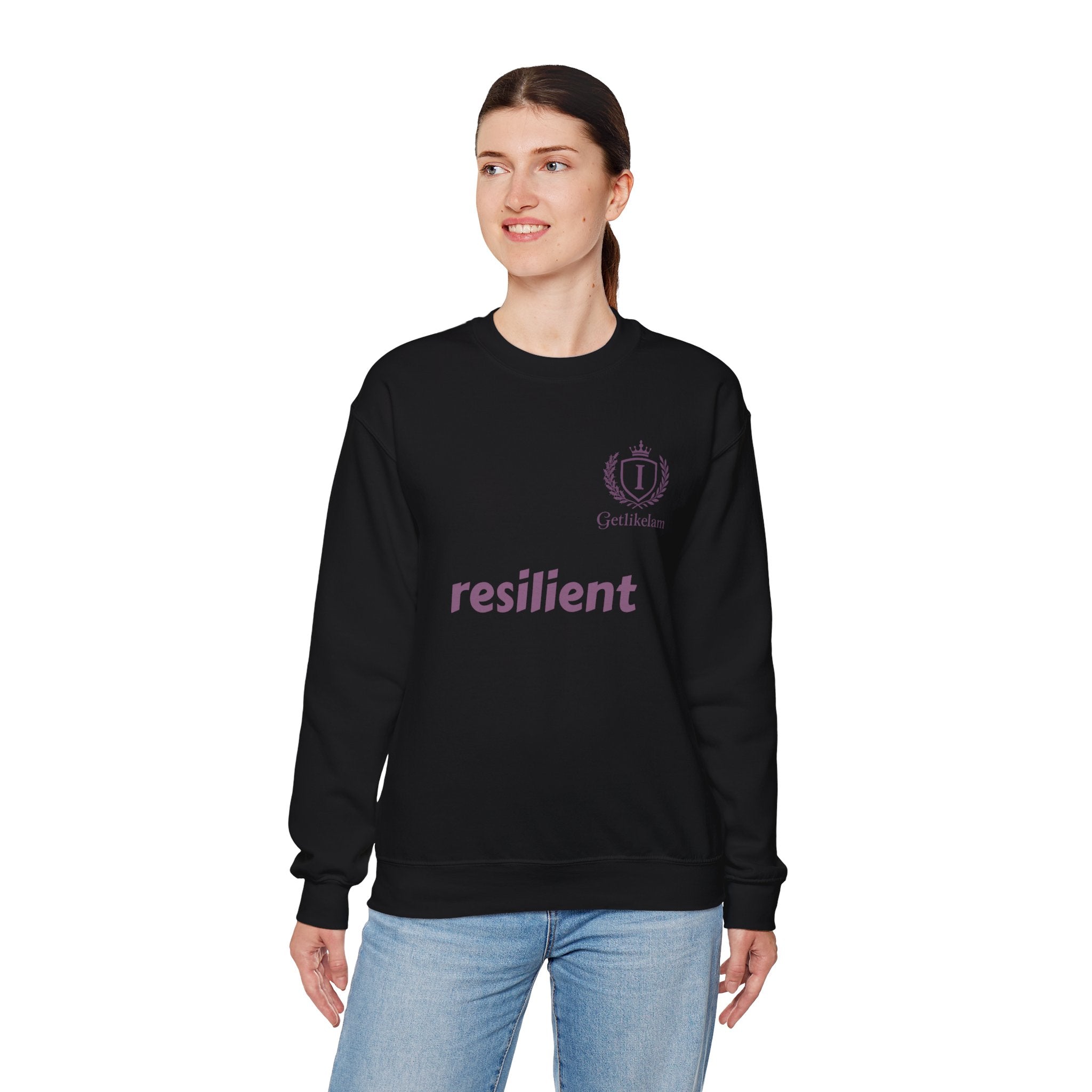 resilient Crewneck Sweatshirt — Minimal White Graphic Pullover