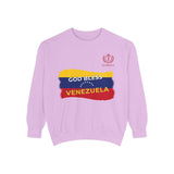God Bless Venezuela Sweatshirt — Venezuelan Flag Brushstroke Crewneck