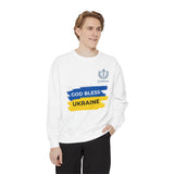 Sweatshirt — "God Bless Ukraine" Blue & Yellow Solidarity Crewneck