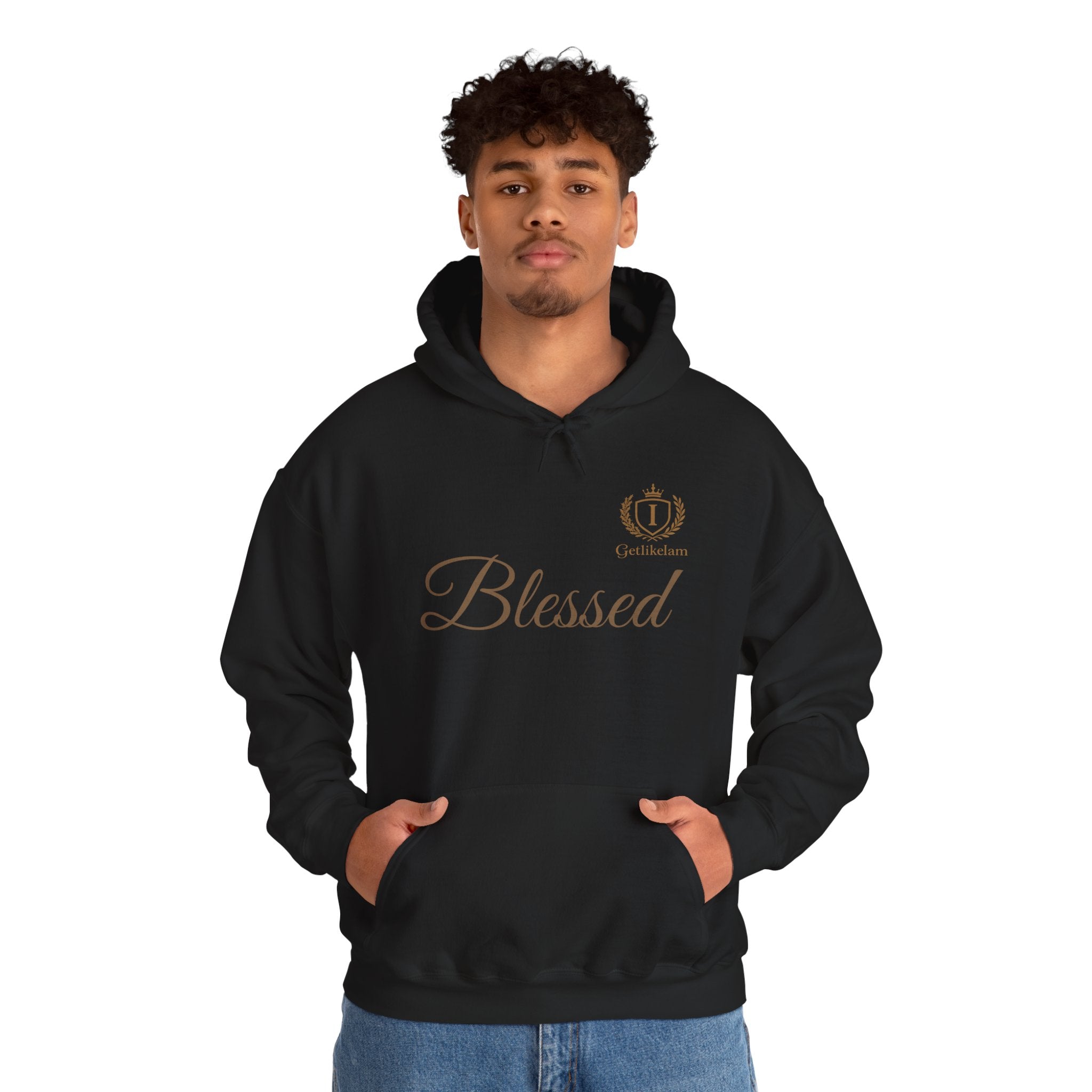 Blessed Script Hoodie — Minimal Faith Christian Sweatshirt