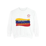 God Bless Venezuela Sweatshirt — Venezuelan Flag Brushstroke Crewneck